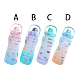 Maxbell 2L Motivational Water Bottle with Time Marker for Outdoor Sports Pink