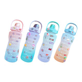 Maxbell 2L Motivational Water Bottle with Time Marker for Outdoor Sports Pink