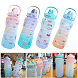Maxbell 2L Motivational Water Bottle with Time Marker for Outdoor Sports Pink