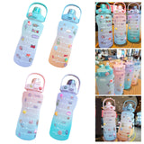 Maxbell 2L Motivational Water Bottle with Time Marker for Outdoor Sports Pink