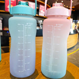 Maxbell 2L Motivational Water Bottle with Time Marker for Outdoor Sports Pink