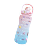 Maxbell 2L Motivational Water Bottle with Time Marker for Outdoor Sports Pink