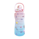 Maxbell 2L Motivational Water Bottle with Time Marker for Outdoor Sports Pink