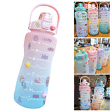 Maxbell 2L Motivational Water Bottle with Time Marker for Outdoor Sports Pink