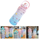 Maxbell 2L Motivational Water Bottle with Time Marker for Outdoor Sports Pink