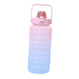 Maxbell 2L Portable Large Capacity Water Bottle Time Marker Leak Proof Cup Pink
