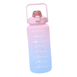 Maxbell 2L Portable Large Capacity Water Bottle Time Marker Leak Proof Cup Pink
