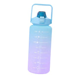 Maxbell 2L Portable Large Capacity Water Bottle Time Marker Leak Proof Cup Green