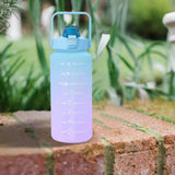 Maxbell 2L Portable Large Capacity Water Bottle Time Marker Leak Proof Cup Green