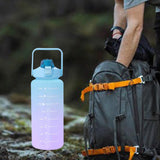 Maxbell 2L Portable Large Capacity Water Bottle Time Marker Leak Proof Cup Green