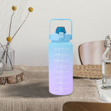 Maxbell 2L Portable Large Capacity Water Bottle Time Marker Leak Proof Cup Green