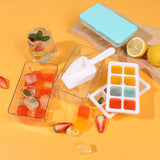 Maxbell Ice Tray with Storage Box Ice Mould Ice Maker for Bar Kitchen Yellow 8 Grid