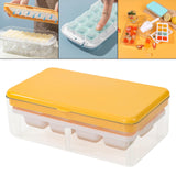 Maxbell Ice Tray with Storage Box Ice Mould Ice Maker for Bar Kitchen Yellow 8 Grid