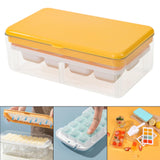 Maxbell Ice Tray with Storage Box Ice Mould Ice Maker for Bar Kitchen Yellow 8 Grid