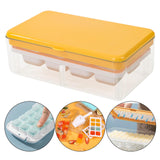 Maxbell Ice Tray with Storage Box Ice Mould Ice Maker for Bar Kitchen Yellow 8 Grid