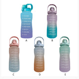 Maxbell Gradient Color Water Bottle with Time Marker Leak Proof for Fitness Hiking A