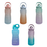 Maxbell Gradient Color Water Bottle with Time Marker Leak Proof for Fitness Hiking A