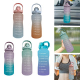 Maxbell Gradient Color Water Bottle with Time Marker Leak Proof for Fitness Hiking A