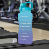 Maxbell Gradient Color Water Bottle with Time Marker Leak Proof for Fitness Hiking A