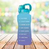 Maxbell Gradient Color Water Bottle with Time Marker Leak Proof for Fitness Hiking A