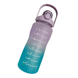 Maxbell Gradient Color Water Bottle with Time Marker Leak Proof for Fitness Hiking B