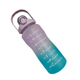 Maxbell Gradient Color Water Bottle with Time Marker Leak Proof for Fitness Hiking B