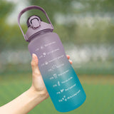 Maxbell Gradient Color Water Bottle with Time Marker Leak Proof for Fitness Hiking B