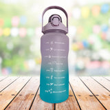 Maxbell Gradient Color Water Bottle with Time Marker Leak Proof for Fitness Hiking B
