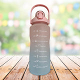 Maxbell Gradient Color Water Bottle with Time Marker Leak Proof for Fitness Hiking C
