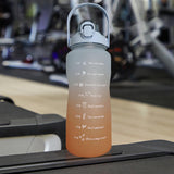 Maxbell Gradient Color Water Bottle with Time Marker Leak Proof for Fitness Hiking D