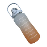 Maxbell Gradient Color Water Bottle with Time Marker Leak Proof for Fitness Hiking D