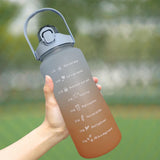 Maxbell Gradient Color Water Bottle with Time Marker Leak Proof for Fitness Hiking D