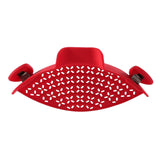 Maxbell Pot Drainer Strainer Sieve Filter Pasta Clip On Pot Pan Plastic  Red