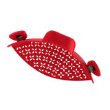 Maxbell Pot Drainer Strainer Sieve Filter Pasta Clip On Pot Pan Plastic  Red