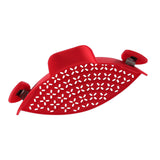 Maxbell Pot Drainer Strainer Sieve Filter Pasta Clip On Pot Pan Plastic  Red