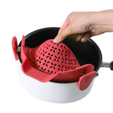 Maxbell Pot Drainer Strainer Sieve Filter Pasta Clip On Pot Pan Plastic  Red