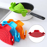 Maxbell Pot Drainer Strainer Sieve Filter Pasta Clip On Pot Pan Plastic  Red
