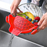 Maxbell Pot Drainer Strainer Sieve Filter Pasta Clip On Pot Pan Plastic  Red