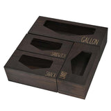 Maxbell Ziplocks Bag Storage Organizer 4 Slots Keep Tidy Non Slip for Kitchen Drawer brown