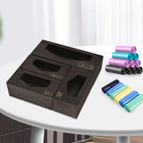 Maxbell Ziplocks Bag Storage Organizer 4 Slots Keep Tidy Non Slip for Kitchen Drawer brown