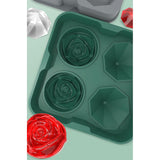 Maxbell Rose Diamond Shape Ice Mold Ice Maker Reusable Ice Tray with Lid Gray