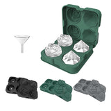 Maxbell Rose Diamond Shape Ice Mold Ice Maker Reusable Ice Tray with Lid Gray