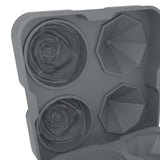 Maxbell Rose Diamond Shape Ice Mold Ice Maker Reusable Ice Tray with Lid Gray