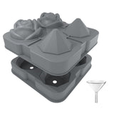 Maxbell Rose Diamond Shape Ice Mold Ice Maker Reusable Ice Tray with Lid Gray