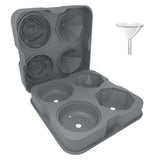 Maxbell Rose Diamond Shape Ice Mold Ice Maker Reusable Ice Tray with Lid Gray