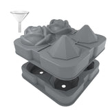 Maxbell Rose Diamond Shape Ice Mold Ice Maker Reusable Ice Tray with Lid Gray