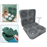 Maxbell Rose Diamond Shape Ice Mold Ice Maker Reusable Ice Tray with Lid Gray