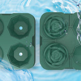 Maxbell Rose Diamond Shape Ice Mold Ice Maker Reusable Ice Tray with Lid Green