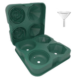 Maxbell Rose Diamond Shape Ice Mold Ice Maker Reusable Ice Tray with Lid Green