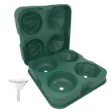 Maxbell Rose Diamond Shape Ice Mold Ice Maker Reusable Ice Tray with Lid Green